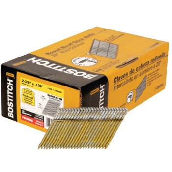 Bostitch S8DRGAL-FH Framing Nail, 2-3/8 in L, Thickcoat, Full Round Head, Ring Shank