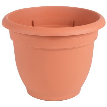 Bloem 20-56110 Planter, 10 in Dia, 8-1/2 in H, 11 in W, Round, Plastic, Terra Cotta