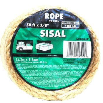 8025LHD ROPE SISAL 3/8INX50FT 