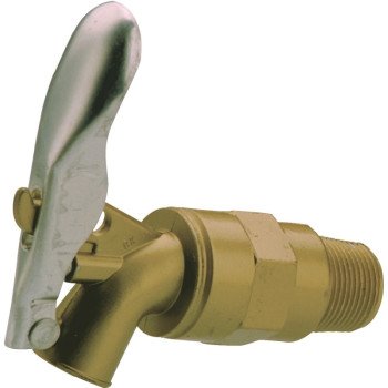 B & K 109-204 Self-Closing Drum and Barrel Faucet, 3/4 in Connection, MPT x Plain, Zamak Body, Brass