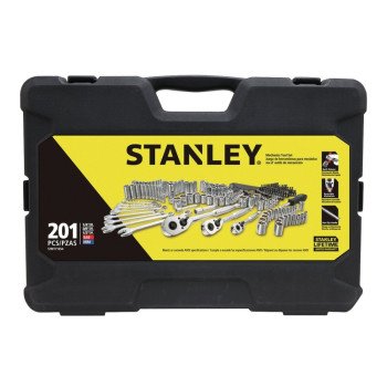 STANLEY COLORmaxx Series STMT71654 Mechanics Tool Set, 201-Piece, Chrome Vanadium Steel, Chrome, Silver