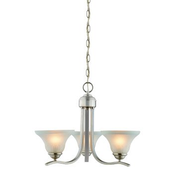 Boston Harbor 1571-3C Chandelier, 120 V, 60 W, 1-Tier, 3-Lamp, A19/CFL Lamp, Metal Fixture