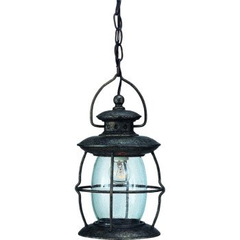 Boston Harbor BRT-CDC1701 Outdoor Pendant Lantern, 120 V, 60 W, Steel Fixture, Misty Pewter Fixture