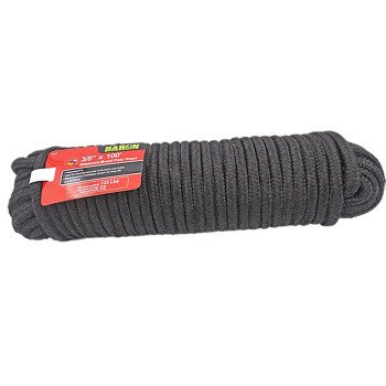 Baron 29878 Rope, 3/8 in Dia, 100 ft L, 133 lb Working Load, Polypropylene, Black