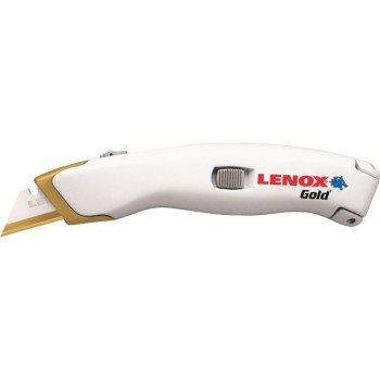 Lenox 20353SSRK1 Utility Knife, Titanium Blade, Straight Handle, White Handle