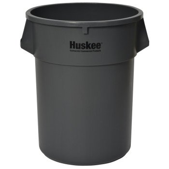 Continental Commercial 5500GY Trash Receptacle, 55 gal, Plastic, Gray