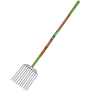 Ames 2826300 Manure/Bedding Fork, Steel Tine, Wood Handle, 61 in L Handle