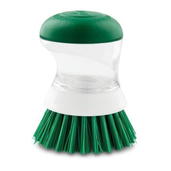 Libman 1278 Palm Brush, Nylon Trim, Comfort Grip Handle, Green Handle