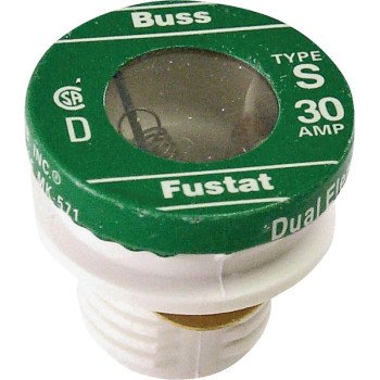 Bussmann S-30 Plug Fuse, 30 A, 125 V, 10 kA Interrupt, Low Voltage, Time Delay Fuse