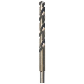 Irwin 3016032 Jobber Drill Bit, 1/2 in Dia, 3-1/4 in OAL, Spiral Flute, 1-Flute, 1/2 in Dia Shank, Reduced Shank