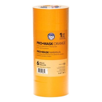 IPG PG505-48 (99665) Masking Tape, 60 yd L, 2 in W, Crepe Paper Backing, Orange