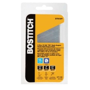 Bostitch BTFN15PP Finish Nail, 15 ga Gauge, Steel, Coated, Round Head, Smooth Shank