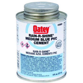 Oatey 30891 Solvent Cement, 8 oz Can, Liquid, Blue