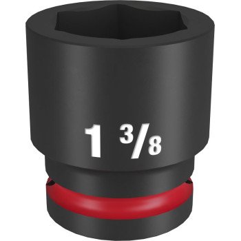 Milwaukee SHOCKWAVE Impact Duty Series 49-66-6313 Shallow Impact Socket, 1-3/8 in Socket, 3/4 in Drive, Square Drive