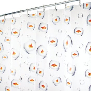 27080 BUBBLE FISH SHWR CURTAIN