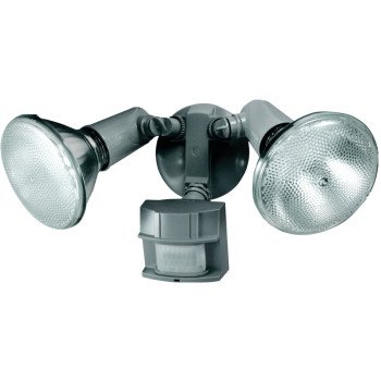 Heath Zenith HZ-5411-GR Motion Activated Security Light, 120 V, 300 W, 2-Lamp, Halogen Lamp, Metal/Plastic Fixture