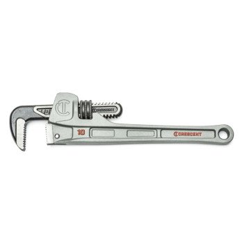 Crescent CAPW10S Pipe Wrench, 0 to 1.9 in Jaw, 10 in L, Slim Jaw, Aluminum, Powder-Coated