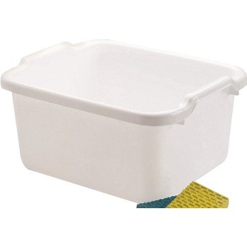 Rubbermaid 2970ARWHT Dish Pan, 15.6 qt Volume, 7.8 in L, 15.23 in W, 12-15/32 in H, Plastic, White