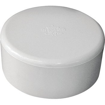 Canplas 193084S Pipe Cap, 4 in, Hub, PVC, White