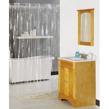 Simple Spaces XG-02-CL Hookless Shower Curtain, Vinyl