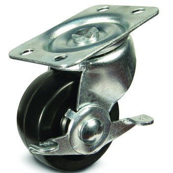 Dh Casters C-GD20RSB Swivel Caster, 2 in Dia Wheel, 15/16 in W Wheel, Rubber Wheel, 90 lb