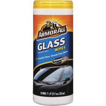 Armor All 17501C Glass Cleaning Wipes, Effective to Remove: Bugs, Fingerprints, Residue, Road Grime, 30-Wipes