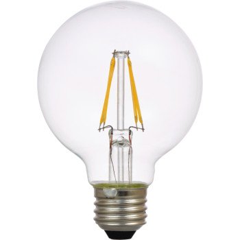 Sylvania 40764 LED Bulb, Globe, G25 Lamp, 40 W Equivalent, E26 Lamp Base, Dimmable, Clear, Soft White Light