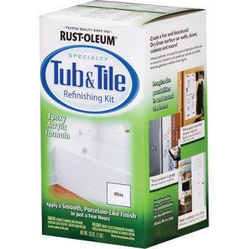 Rust-Oleum 7860519 Tub and Tile Refreshing Kit, Liquid, Solvent-Like, White, 1 qt, Box