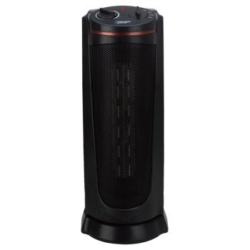 PowerZone HPQ15A-M Ceramic Tower Heater, 12.5 A, 120 V, 900/1500 W, 2-Heat Setting, Black