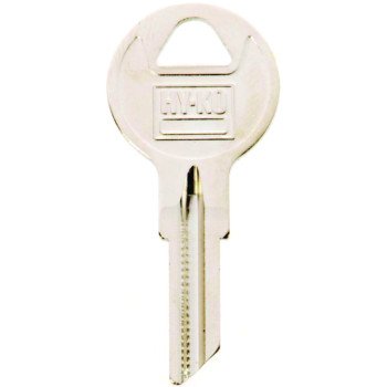 Hy-Ko 11010B1 Key Blank, Brass, Nickel, For: Briggs and Stratton Cabinet, House Locks and Padlocks