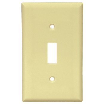 Eaton 2134V Wallplate, 4-1/2 in L, 2-3/4 in W, 1-Gang, Thermoset, Ivory