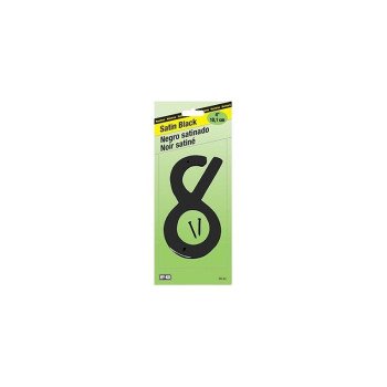 Hy-Ko BK-40/8 House Number, Character: 8, 4 in H Character, Black Character, Zinc