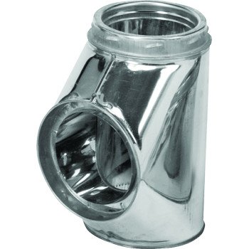 Selkirk 208100 Insulated Chimney Tee with Cap, 7-3/8 in Connection, Stainless Steel