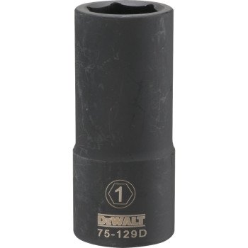 DEWALT DWMT75129OSP Impact Socket, 1 in Socket, 3/4 in Drive, 6-Point, CR-440 Steel, Black Oxide