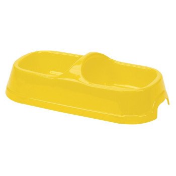 HiLo 00213H Dog Feeding Bowl, L, 14 oz Volume, 2-Compartment, Plastic