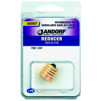 Jandorf 60424 Socket Reducer, 75 W, Brass, Gloss