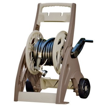 Suncast JNF175B Hose Reel Cart, 5/8 in Hose, 175 ft of 5/8 in Hose, Crank Handle, Vinyl