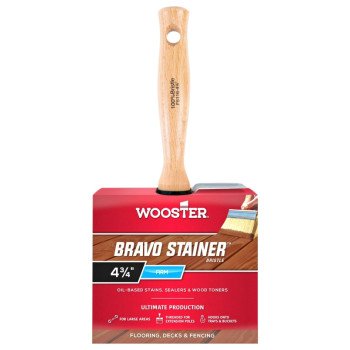 Wooster F5116-4 Paint Brush, 4 in W, 2-9/16 in L Bristle, China Bristle, Threaded Handle