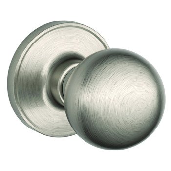 Schlage Corona Series J10 CNA 619 Passage Knob, Metal, Satin Nickel, 2-3/8, 2-3/4 in Backset, 1-5/8 x 2-3/4 in Strike