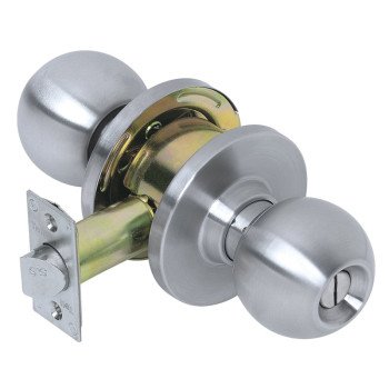 Tell Manufacturing CL100004 Privacy Knob Set, Steel, Satin Chrome