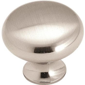 Amerock BP853G9 Cabinet Knob, 1 in Projection, Zinc, Sterling Nickel