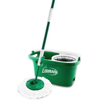 Libman Tornado 1283 Spin Mop with Bucket, Metal/Microfiber, Green/White