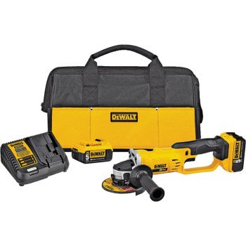 DeWALT DCG412P2 Angle Grinder Kit, Battery Included, 20 V, 5 Ah, 5/8-11 Spindle, 4-1/2 in Dia Wheel