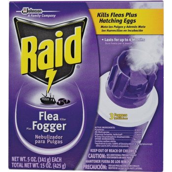 Raid 41654 Flea Killer Plus Fogger, 3840 cu-ft Coverage Area, Clear