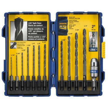 Irwin 4935643 Impact Ready Drill Bit Set, 12-Piece, HSS, Black Oxide