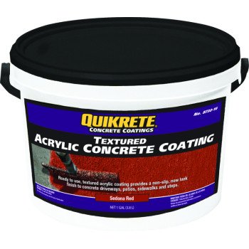 Quikrete 8730-16 Concrete Coating, Textured, Sedona Red, 1 gal Bottle