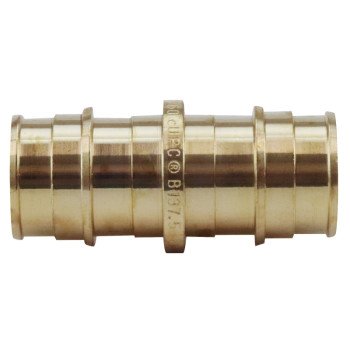 Apollo ExpansionPEX Series EPXC3434 Coupling, 3/4 in, Barb, Brass, 200 psi Pressure