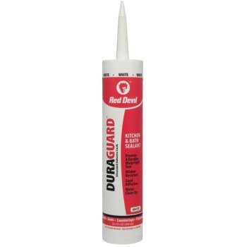 Red Devil DuraGuard 0406 Acrylic Caulk, White, -20 to 180 deg F, 10.1 oz Cartridge