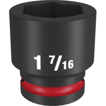 Milwaukee SHOCKWAVE Impact Duty Series 49-66-6314 Shallow Impact Socket, 1-7/16 in Socket, 3/4 in Drive, Square Drive