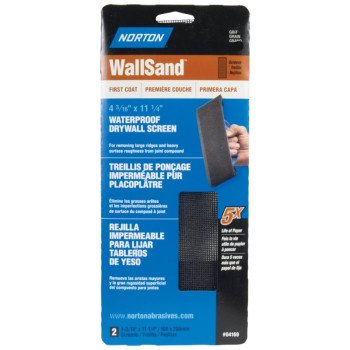 Norton 07660768320 Drywall Sanding Screen, 11-1/4 in L, 4-3/16 in W, 150 Grit, Medium, Paper Abrasive, 2-Sheet